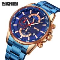 Reloj Skmei 9250 AZUL Detalles Oro Rosa Cronómetro Rosa