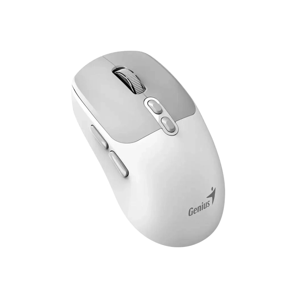Mouse Genius NX-8080S AI Copilot Dual Wireless, Blanco, Silencioso y Conectividad Bluetooth