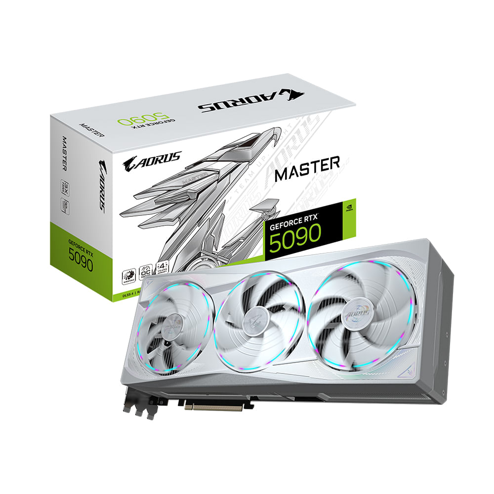 Tarjeta Gráfica Gigabyte Aorus GeForce RTX 5090 Master Ice 32GB - Rendimiento Ultra y Refrigeración