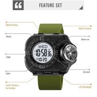 Reloj Skmei 2187 Linterna Correa VERDE silicona. Verde