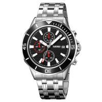 Reloj Skmei 9335 PLATEADO FONDO NEGRO CORREA ACERO NEGRO