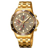 Reloj Skmei 9335 DORADO DETALLES GRIS CORREA ACERO Dorado