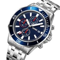 Reloj Skmei 9335 PLATEADO FONDO AZUL CORREA ACERO Azul