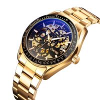 Reloj Skmei 9194 Dorado Fondo Negro  MECANICO Tourbillon AUTOMATICO. NEGRO