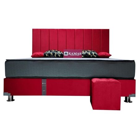 DORMITORIO KAMAS KING SARKI CON CABECERA AÉREA LINEAL 1 ROJO