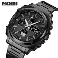 Reloj Skmei 1673 Negro Correa Acero Digital Analogo. Negro