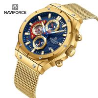 Reloj Naviforce 8027S Dorado Fondo Azul Para caballero Dorado