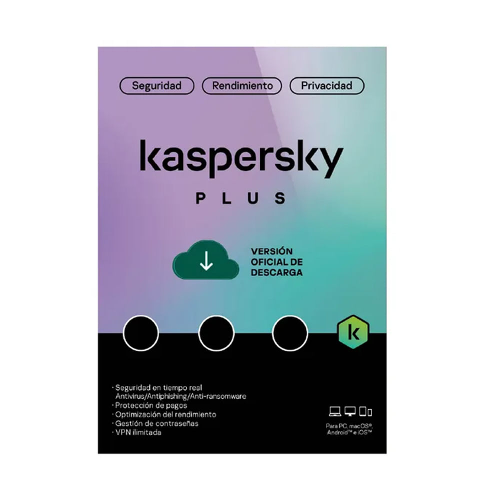 Kaspersky Plus 10 dispositivos - Protección total y seguridad digital para un año