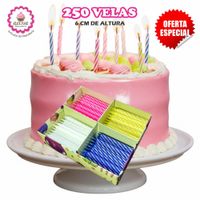 Kit de 250 Velas de Cumpleaños y Celebraciones para Repostería