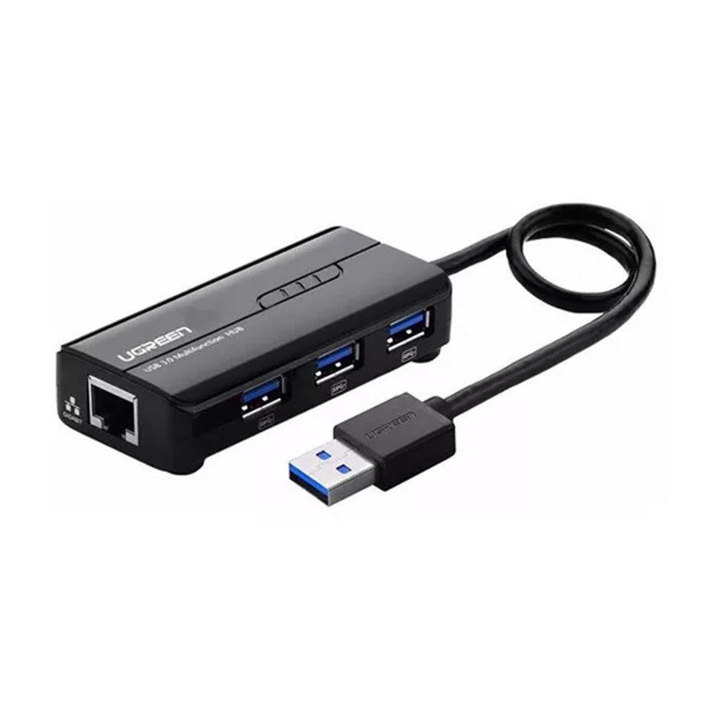 Adaptador Usb 3.0 a Rj45 Lan Ethernet + Hub 3 Puertos USB 3.0 UGREEN