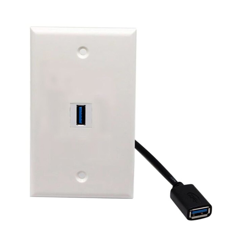 Placa ABS USB 3.0 Faceplate USB 3.0 Hembra 1 Puesto con Cable 15cm