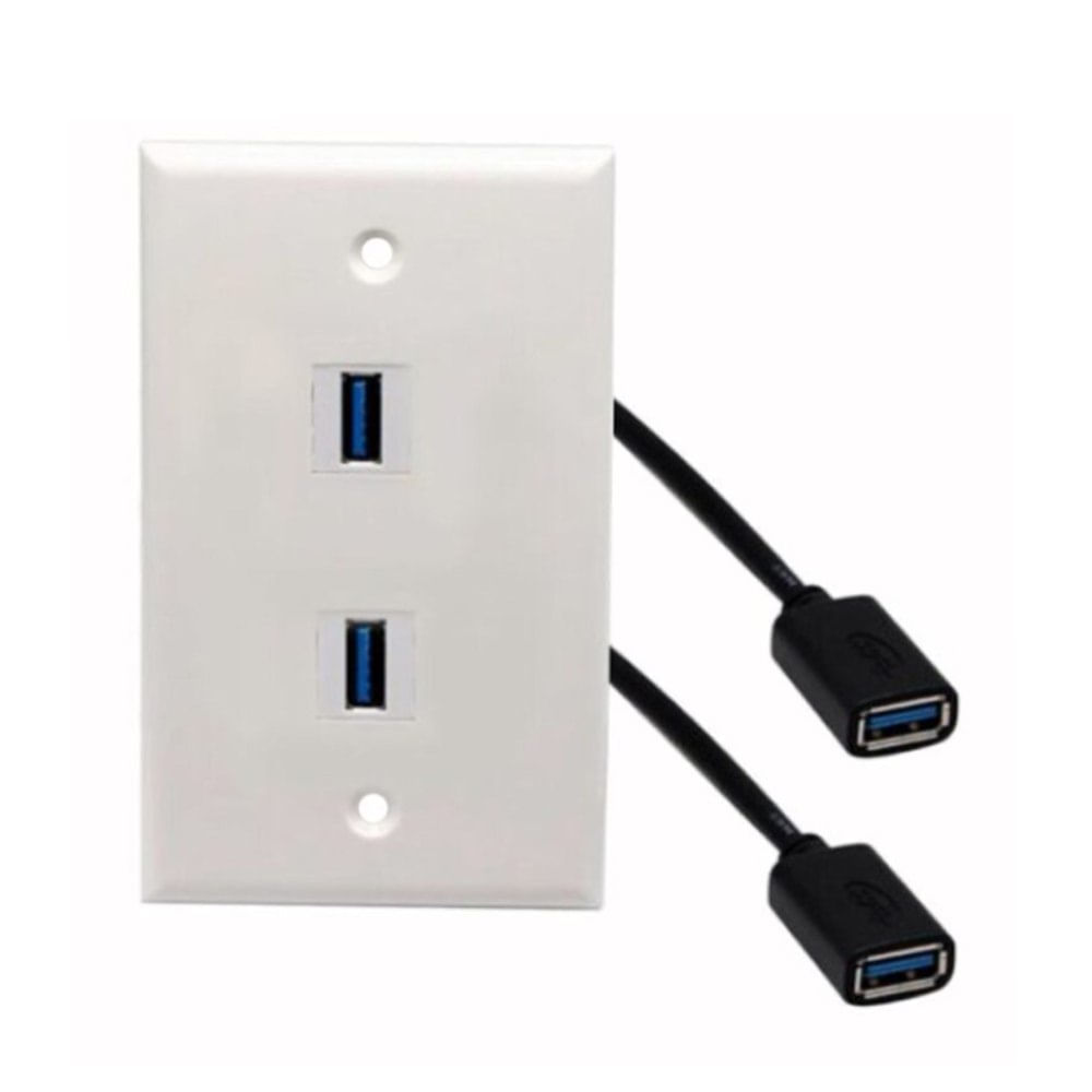 Placa ABS 2 USB 3.0 Faceplate USB 3.0 Hembra a Hembra con Cable 15cm