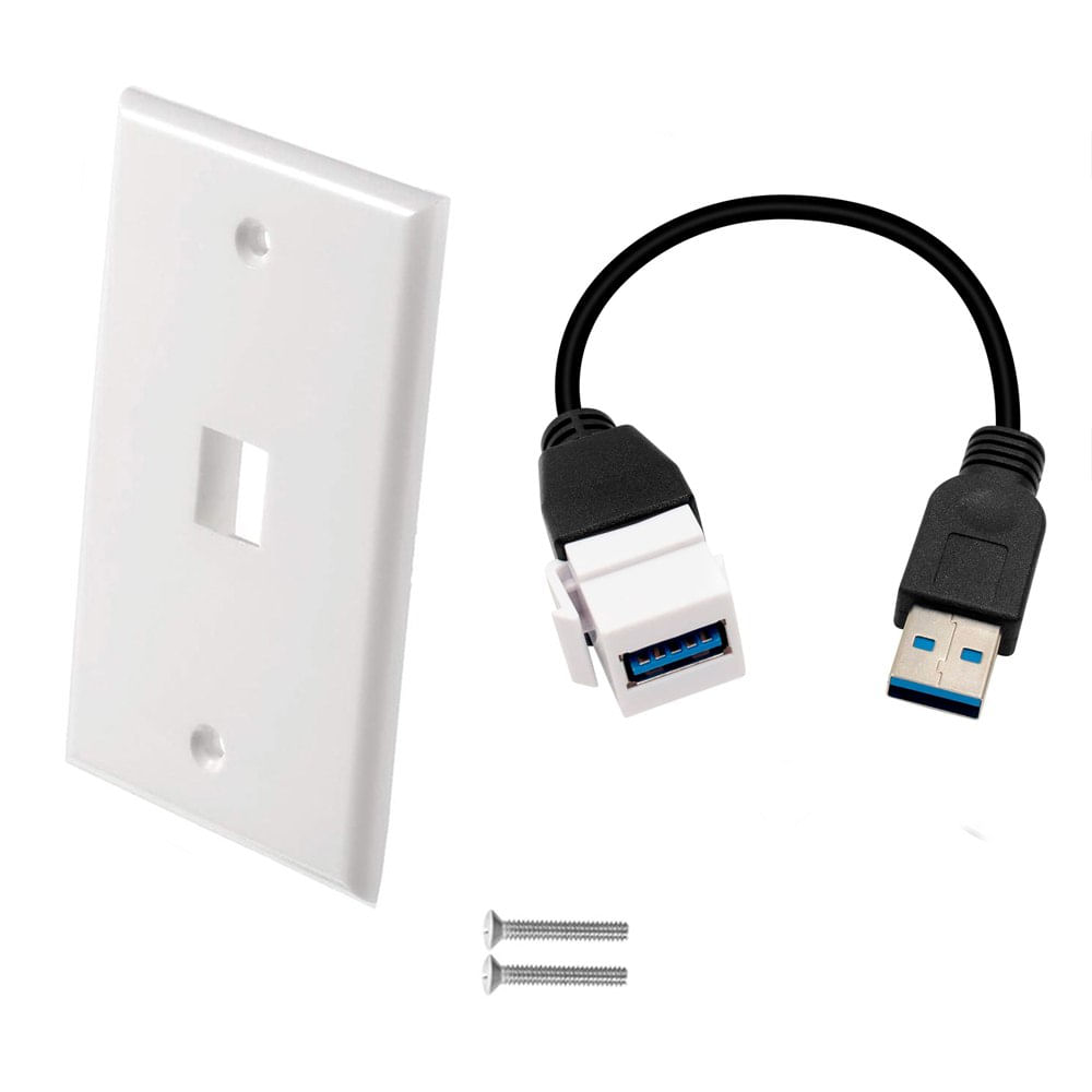 Placa ABS USB 3.0 Faceplate USB 3.0 Macho a Hembra con Cable 15cm
