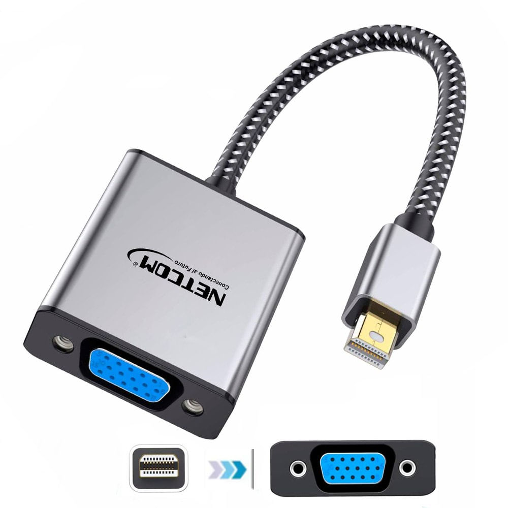Adaptador Convertidor Mini DisplayPort a Vga NETCOM Premium Dp a Vga