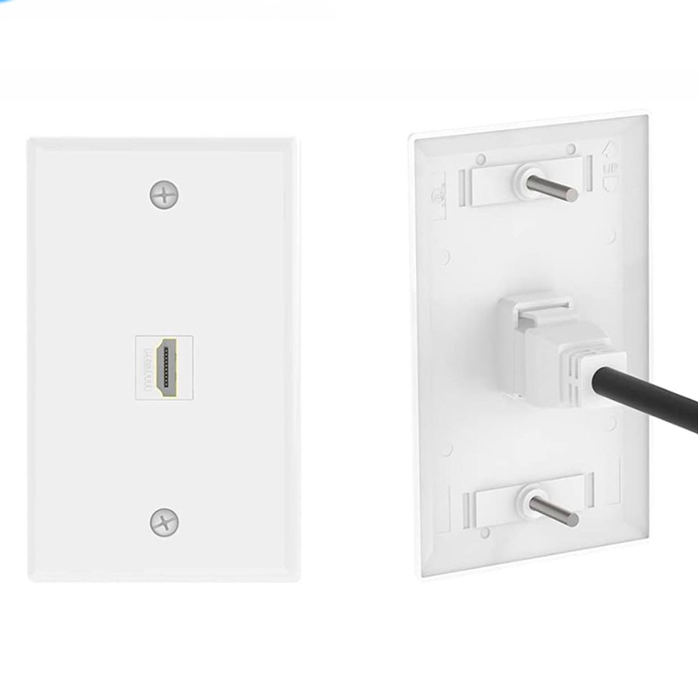 Placa ABS HDMI 2.0 4K Faceplate HDMI Hembra 1 Puesto con Cable Empalme