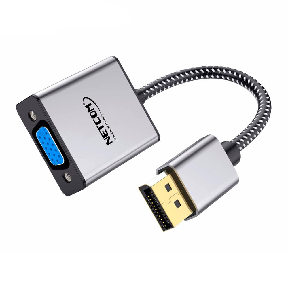 Adaptador Convertidor DisplayPort a Vga NETCOM Premium Dp a Vga 1080P