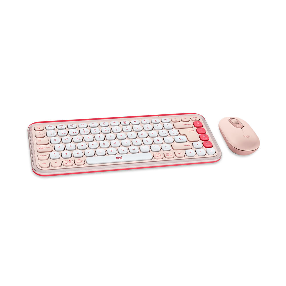KIT LOGITECH TECLADO Y MOUSE POP ICON ROSADO