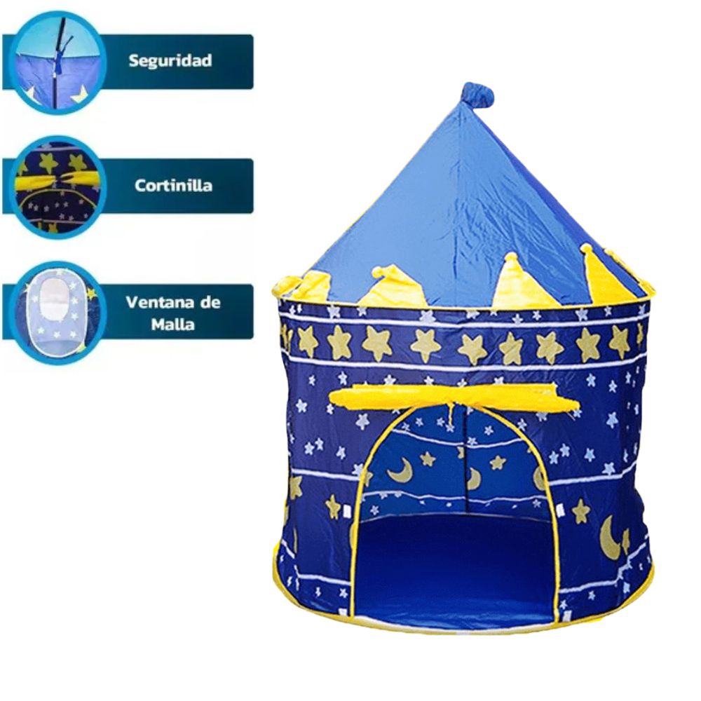 Carpa Castillo Armable Azul para Niños