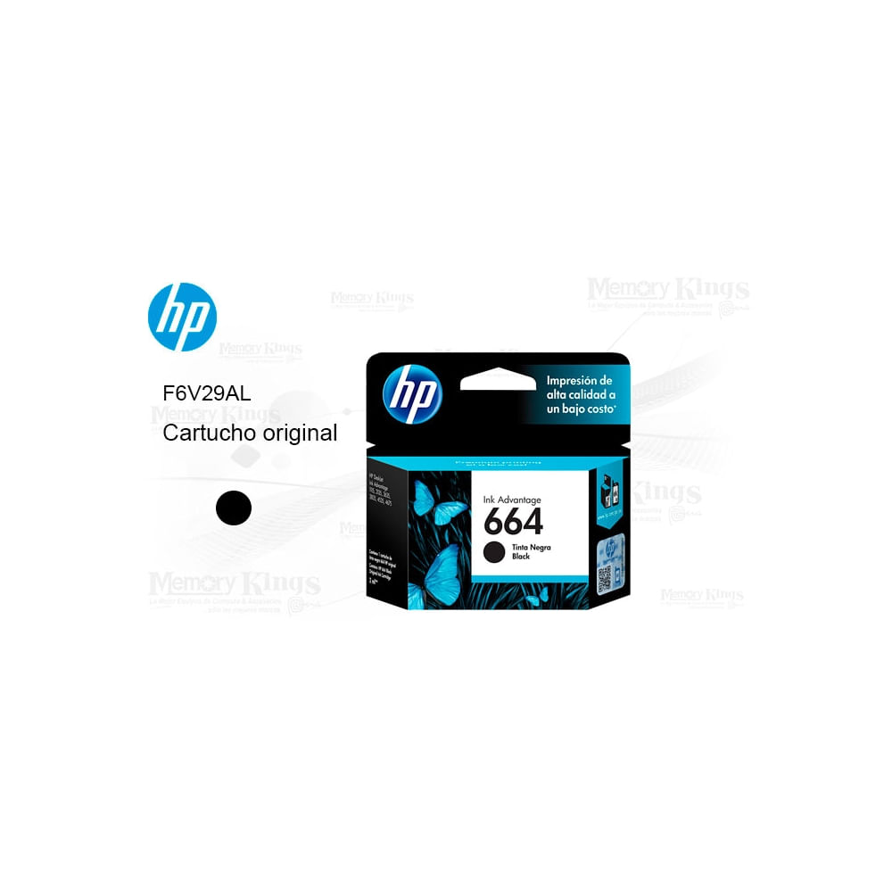 Cartucho de tinta HP 664 negro original para impresoras, calidad de impresión superior