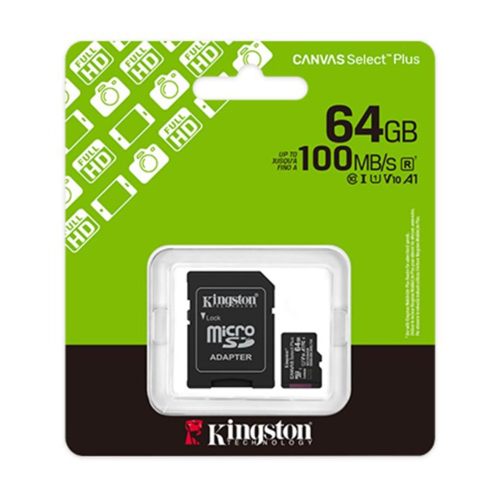 Memoria MicroSD Kingston SDCS3/64GB Canvas Select Plus 150MB/s Clase 10