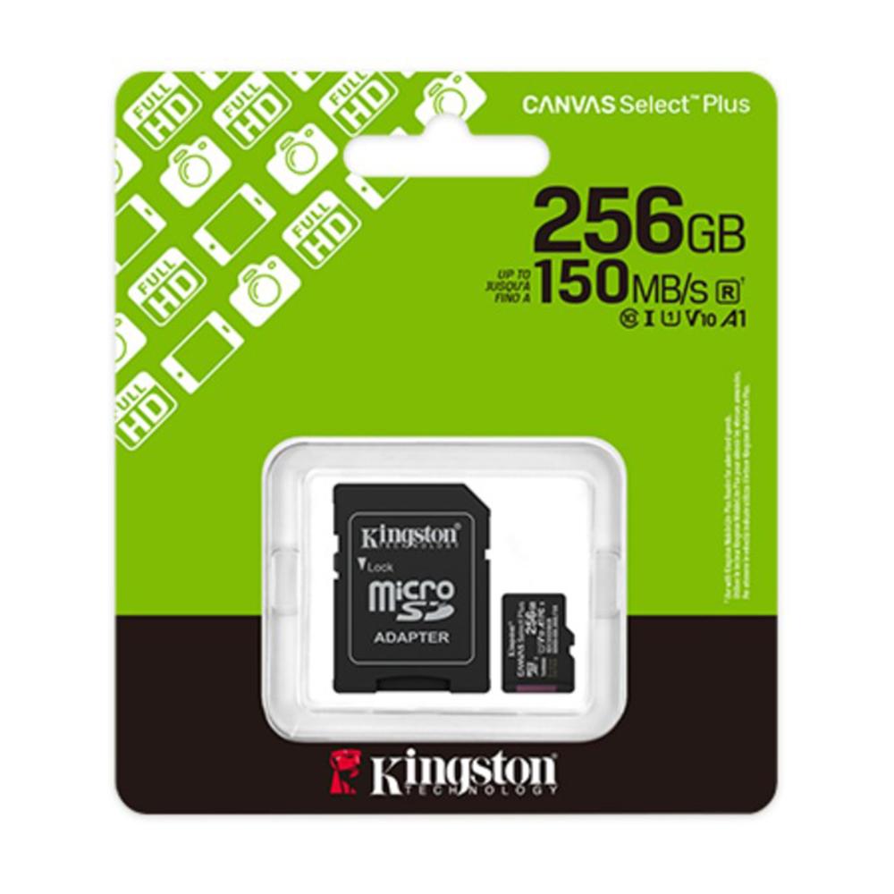 Memoria MicroSD Kingston SDCS3/256GB Canvas Select Plus 150MB/s Clase 10