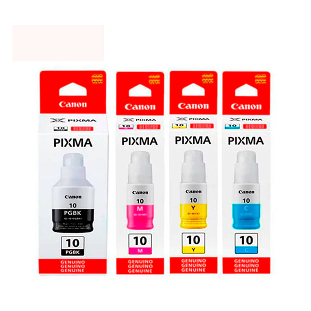 Kit de Tintas Canon GI-10 Original 4 Colores Compatible con impresoras ...