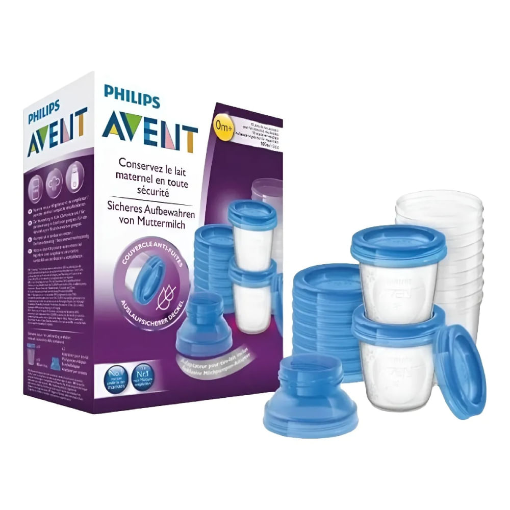 Vasos para Leche Materna Avent SCF618 Antigoteo Set de 10