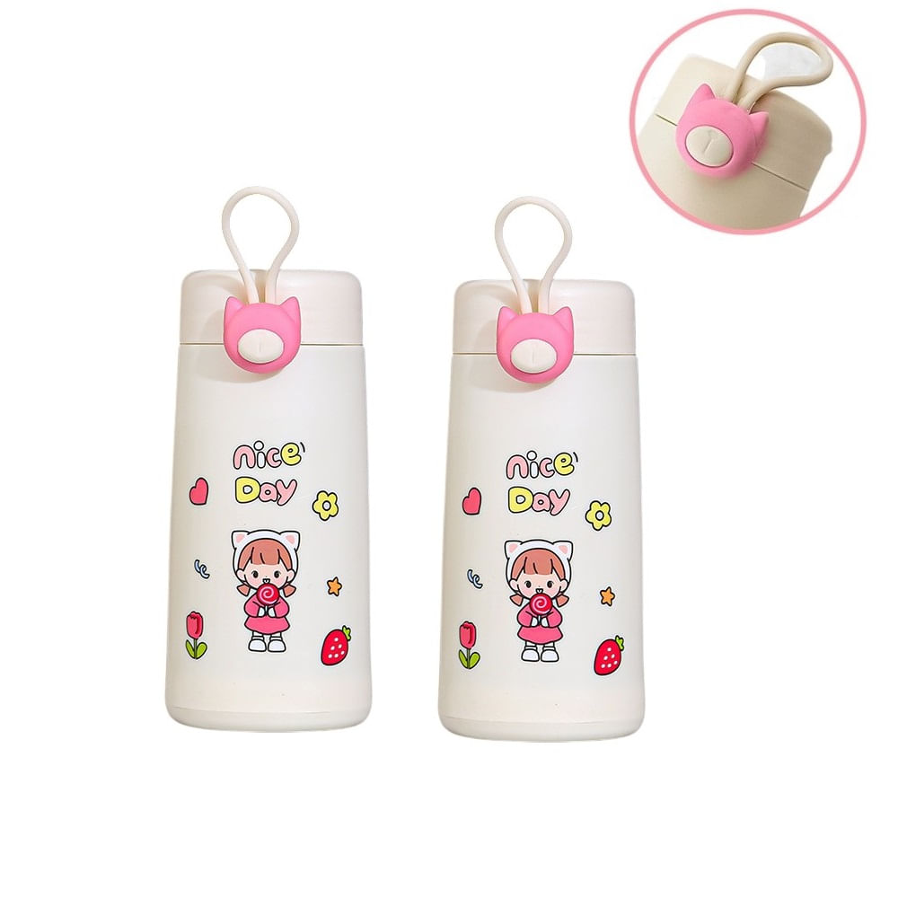 Botella con Tapa 300ml Tomatodo para Bebidas Beige