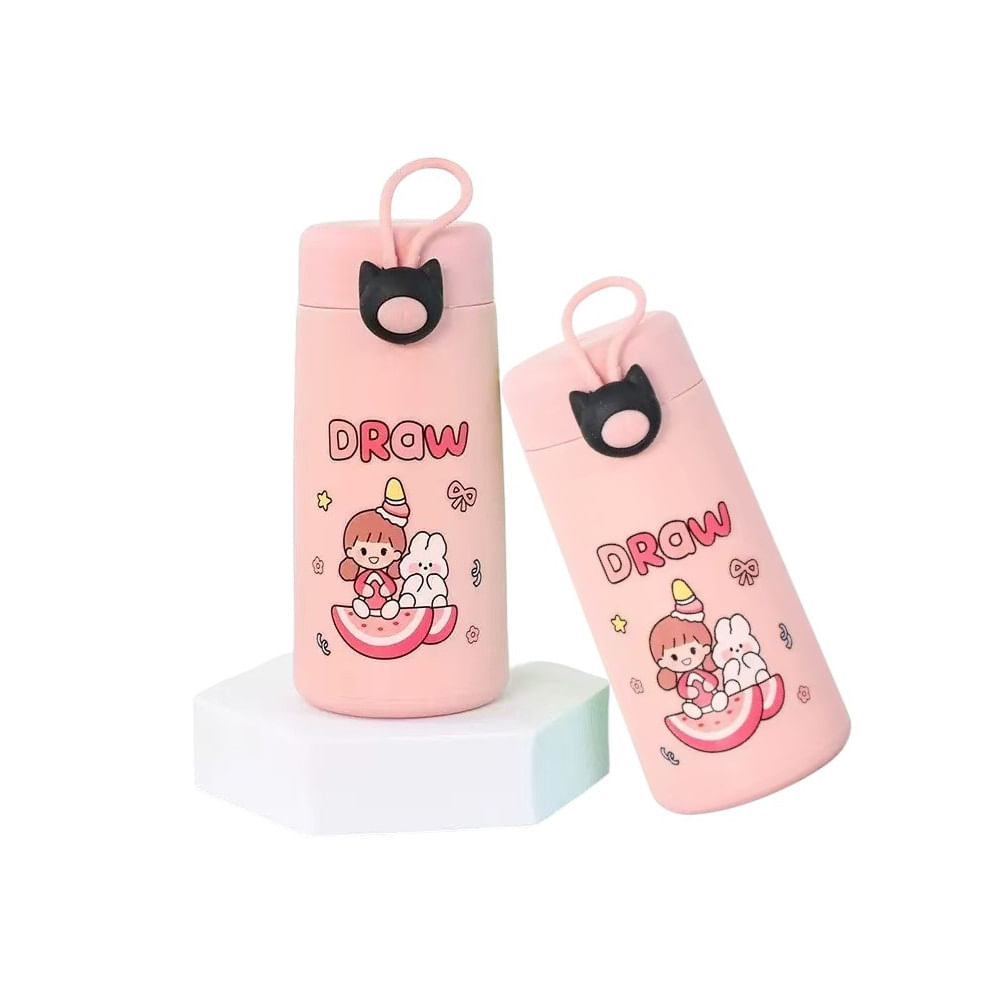 Botella con Tapa 300ml Tomatodo para Bebidas Rosa