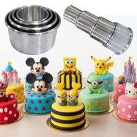 Set de 4 Mini Moldes Redondo S Número 8-10-12 y 14 para Repostería