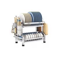 Escurridor de Platos de Acero inoxidable de Dos Niveles más accesorios