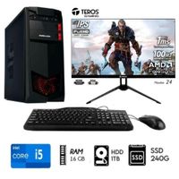 Computadora Pc Intel Core i5 3.2 Ghz Ram 16GB Disco HDD 1TB  SSD 240GB  Monitor 24FHD