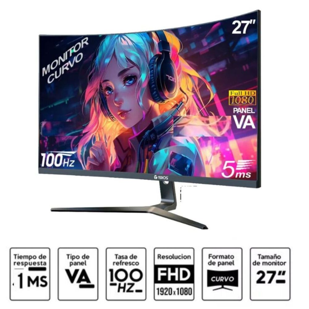 Monitor Teros 27 Resolución FHD Curvo 100 Hz