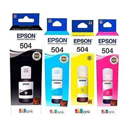 Kit 4 Tinta 504 Colores Epson T504 Cyan, Magenta, Yellow y Black Kit 4 Tinta 504 Colores Epson T504 Cyan  Magenta Yellow y Black