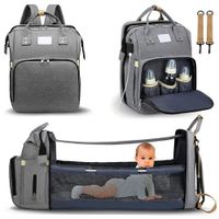 Pañalera Mochila Bebe Cambiador Cuna 3 en 1 Color Aleatorio