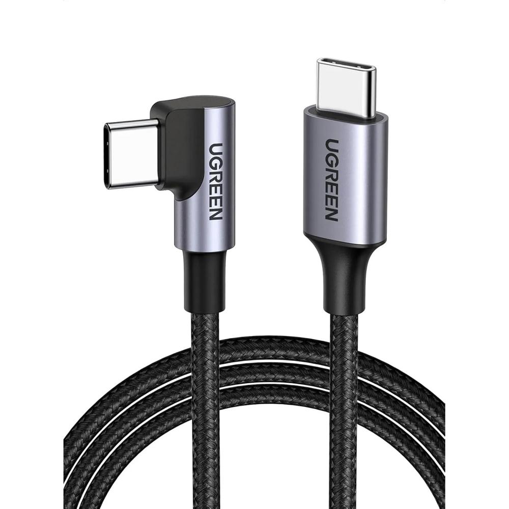 Cable Ugreen USB-C A USB-C 90º 60W 1M Negro US255-50123