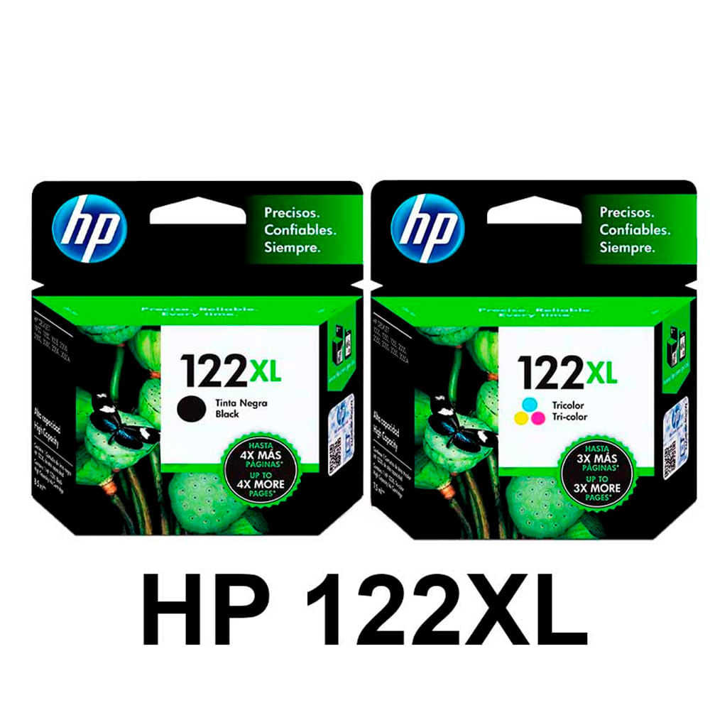 Kit de Cartuchos HP 122XL Original Negro y Tricolor