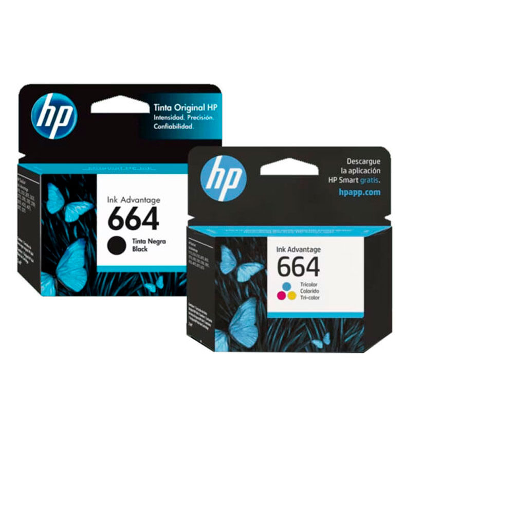 Kit de Cartuchos HP 664 Original Negro y Tricolor