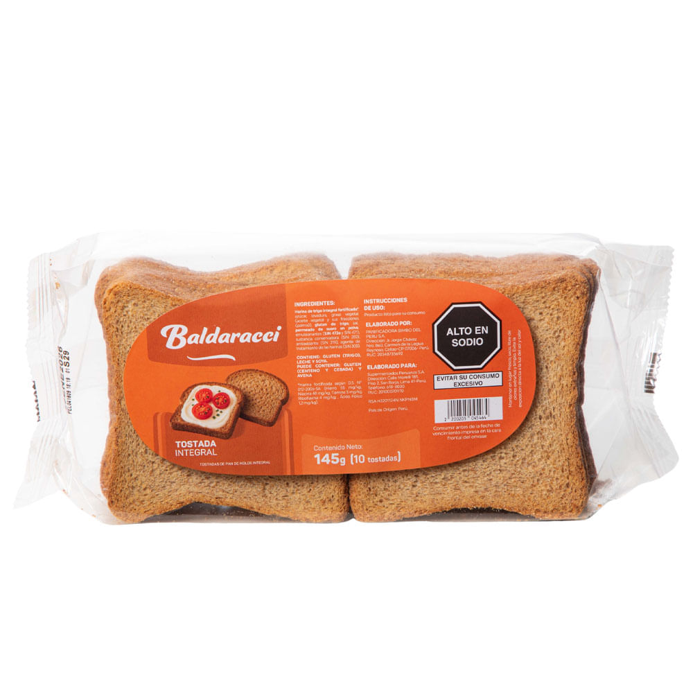 Tostadas Integral BALDARACCI Bolsa 10un