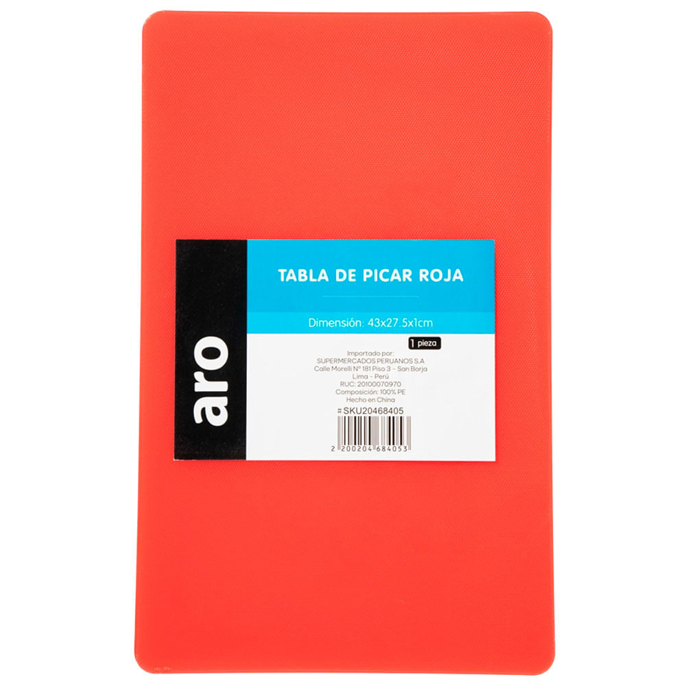 Tabla de Picar ARO 43X27.5X1cm Rojo