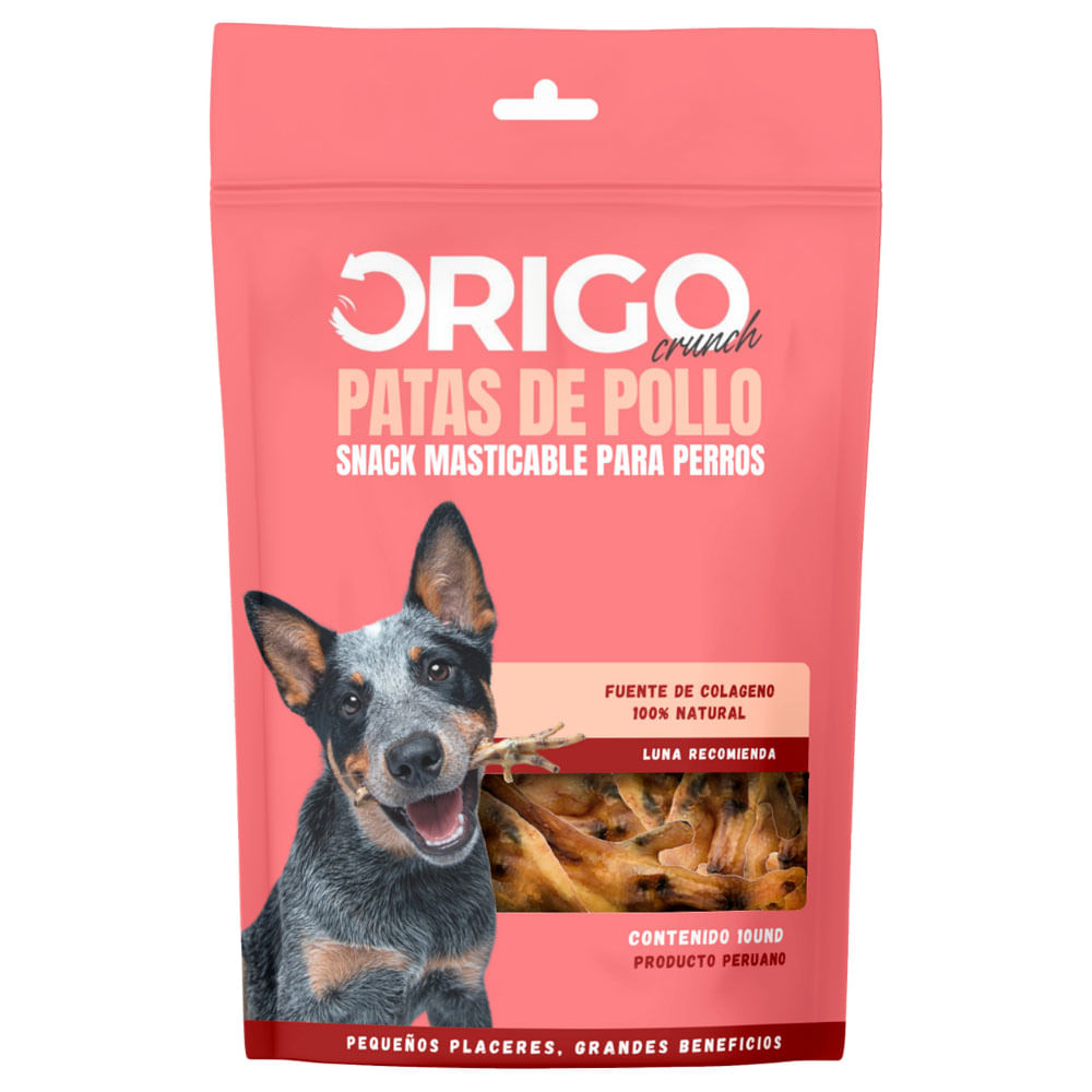 Alimento para Perro ORIGO Snack Sabor Patas de Pollo Paquete 10un