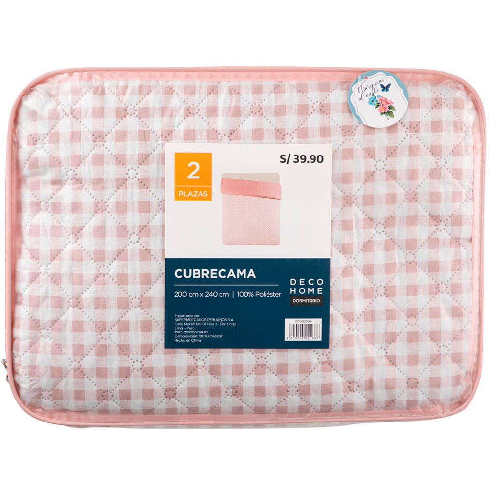 Cubrecama DECO HOME Mariposa Dis2 2 Plazas