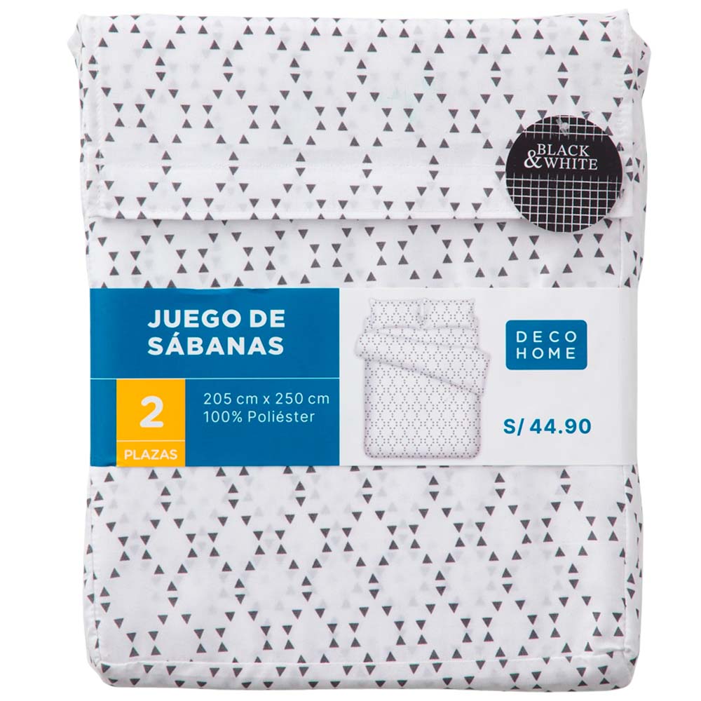 Sábanas DECO HOME Black&White Dis2 2 Plazas