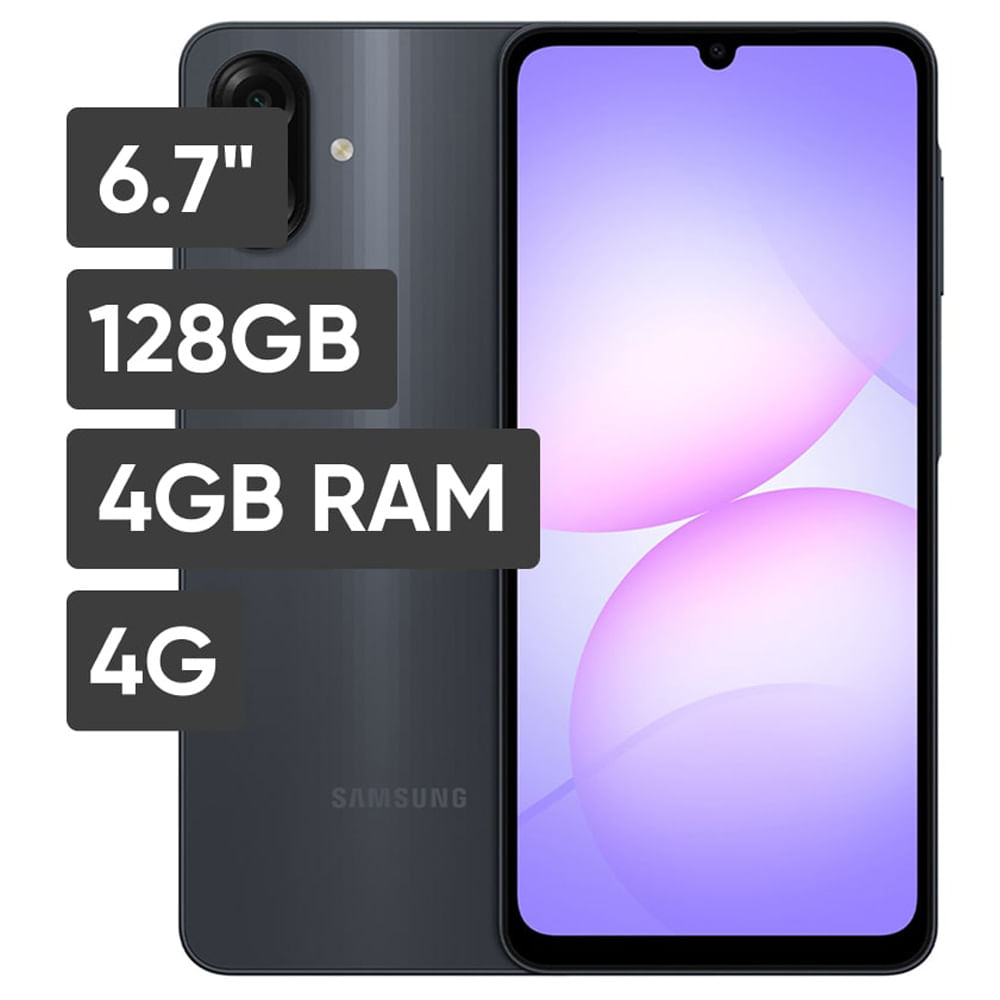 Smartphone SAMSUNG Galaxy A07 6.7"" 4GB 128GB 50MP + 2MP Negro