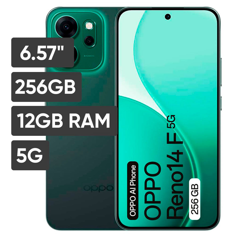 Smartphone OPPO Reno 14F 6.57"" 12GB 256GB Verde Luminoso