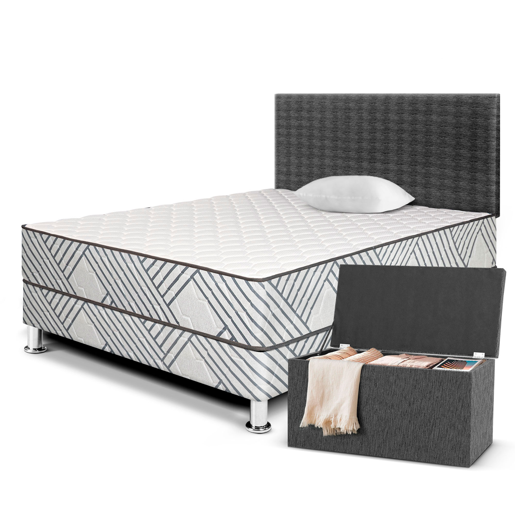 Dormitorio VIVA HOME Palmera 1.5 Plazas+Baúl Grande