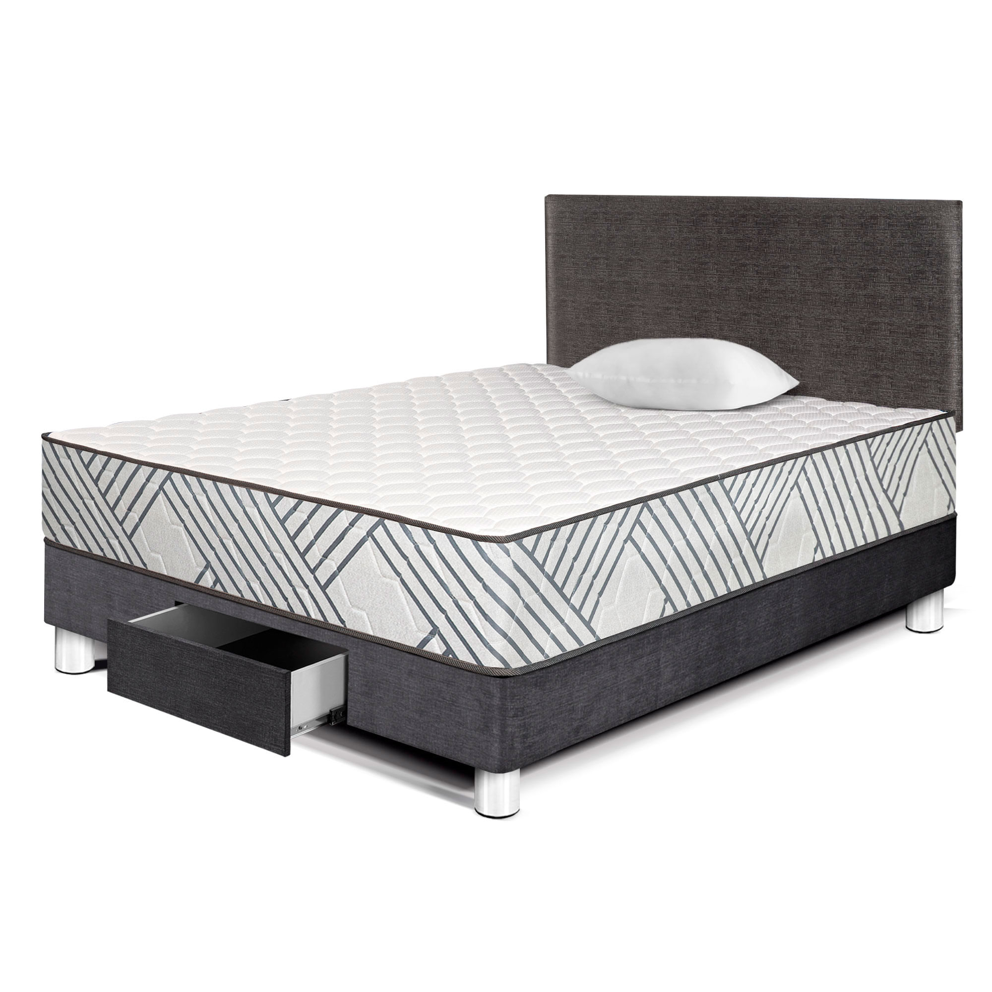 Juego de Dormitorio VIVA HOME Palmera Con Cajones 1.5 Plazas