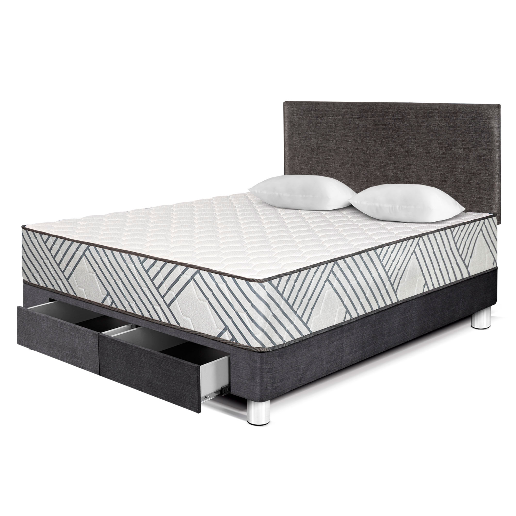 Juego de Dormitorio VIVA HOME Palmera Con Cajones 2 Plazas