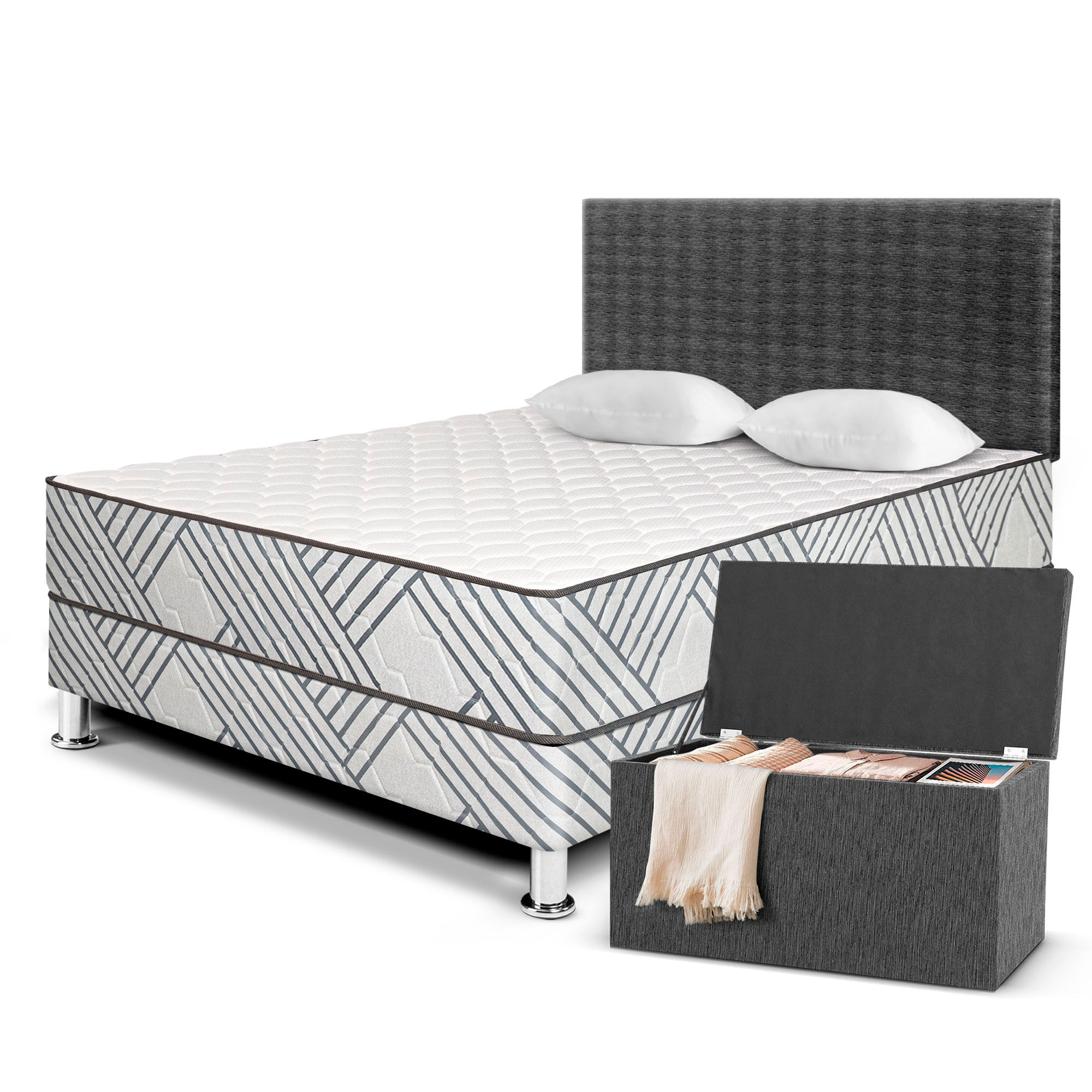 Dormitorio VIVA HOME Palmera 2 Plazas + Baúl Grande