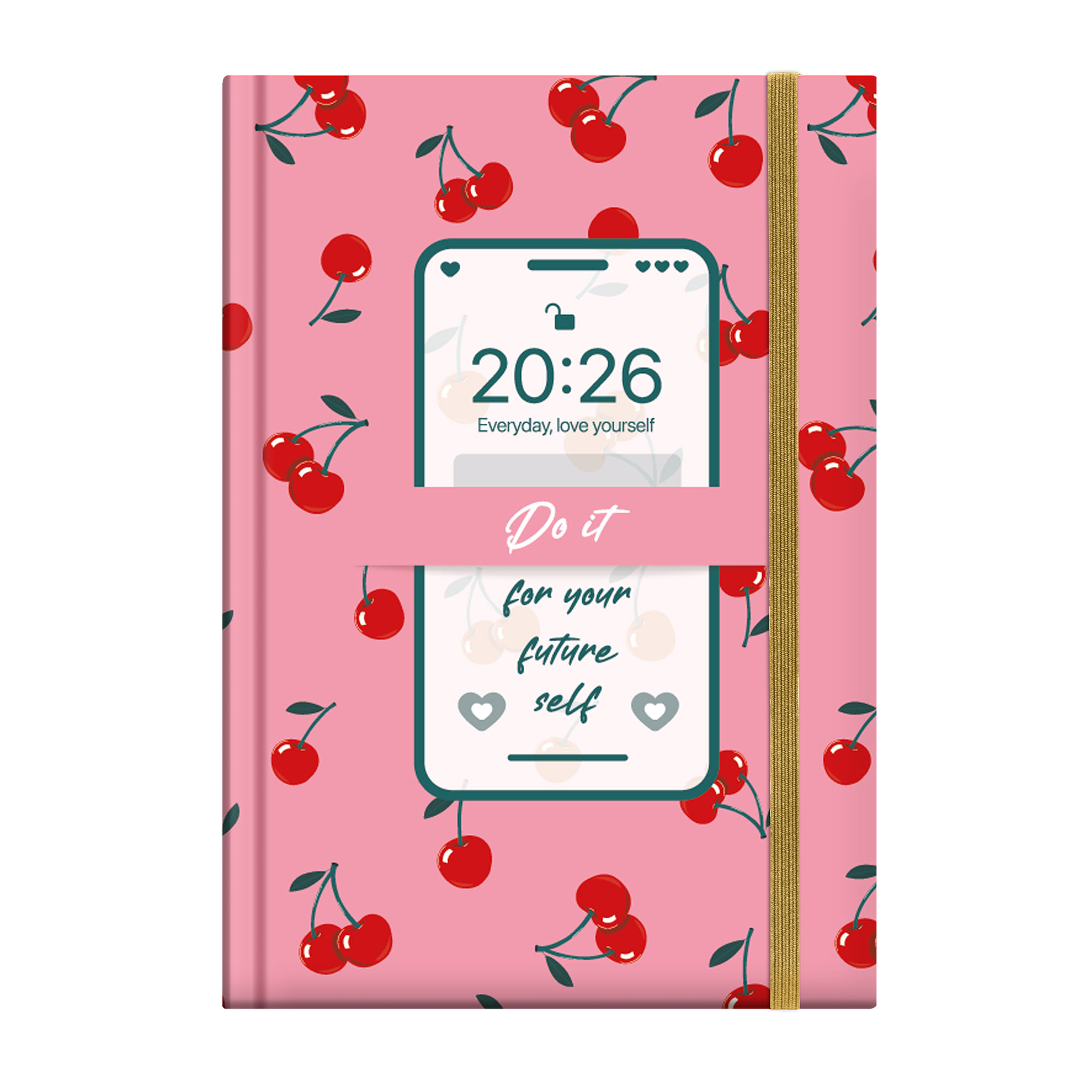 Agenda 2026 trendy cherry con lápiz ARTESCO